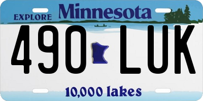 MN license plate 490LUK