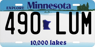 MN license plate 490LUM