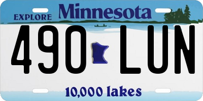 MN license plate 490LUN