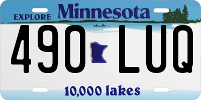 MN license plate 490LUQ