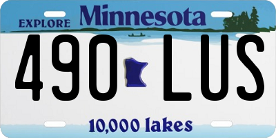 MN license plate 490LUS