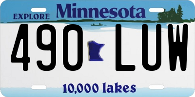 MN license plate 490LUW