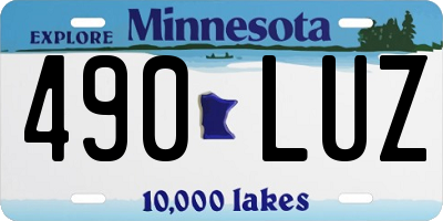 MN license plate 490LUZ