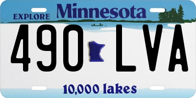 MN license plate 490LVA