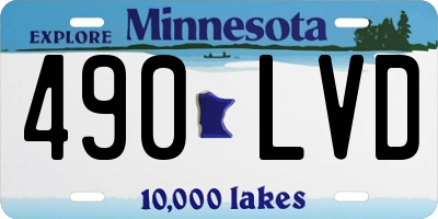 MN license plate 490LVD