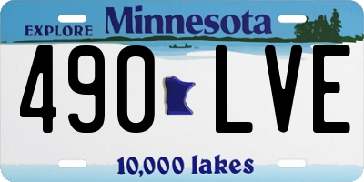 MN license plate 490LVE