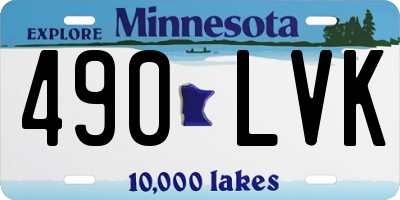 MN license plate 490LVK