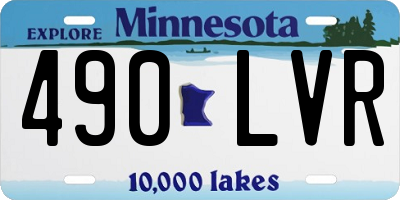 MN license plate 490LVR