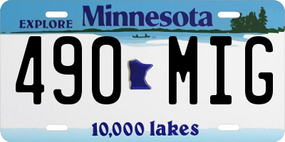 MN license plate 490MIG