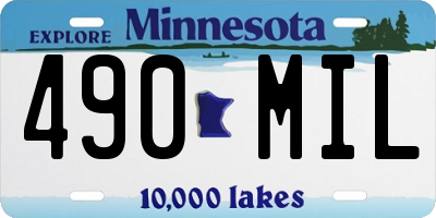 MN license plate 490MIL