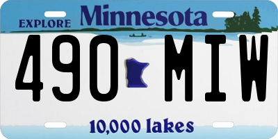 MN license plate 490MIW