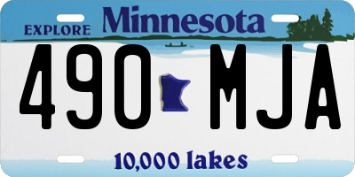 MN license plate 490MJA