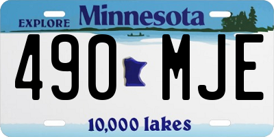 MN license plate 490MJE