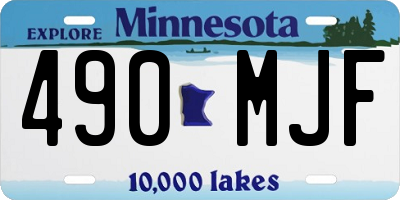 MN license plate 490MJF