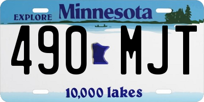 MN license plate 490MJT