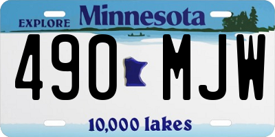 MN license plate 490MJW
