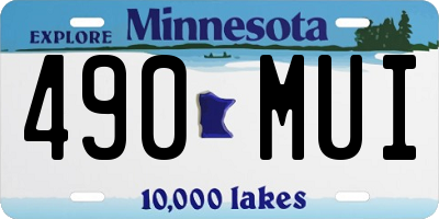 MN license plate 490MUI