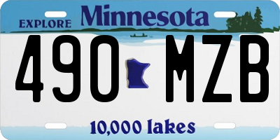 MN license plate 490MZB