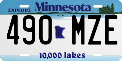 MN license plate 490MZE