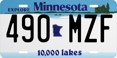 MN license plate 490MZF