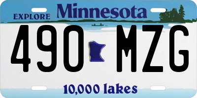 MN license plate 490MZG