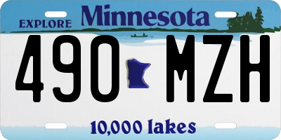MN license plate 490MZH