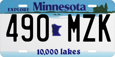 MN license plate 490MZK