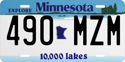 MN license plate 490MZM