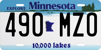 MN license plate 490MZO