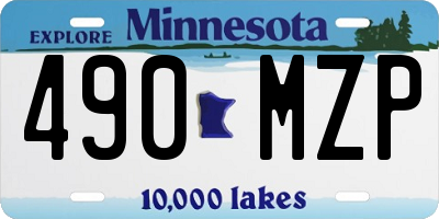 MN license plate 490MZP