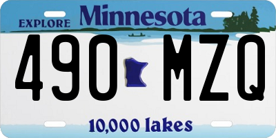 MN license plate 490MZQ