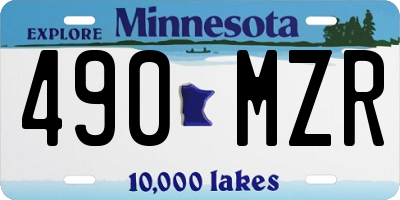 MN license plate 490MZR