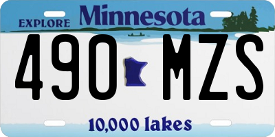 MN license plate 490MZS