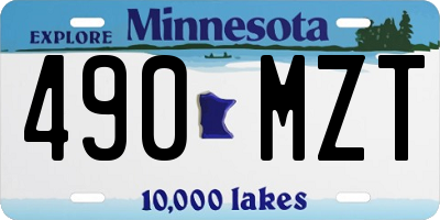 MN license plate 490MZT