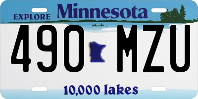 MN license plate 490MZU