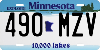 MN license plate 490MZV