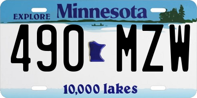 MN license plate 490MZW