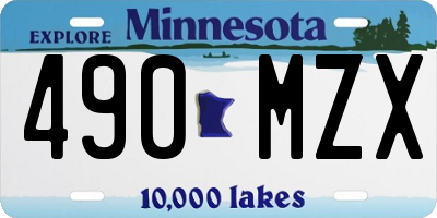 MN license plate 490MZX