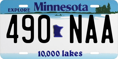 MN license plate 490NAA