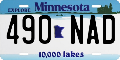 MN license plate 490NAD