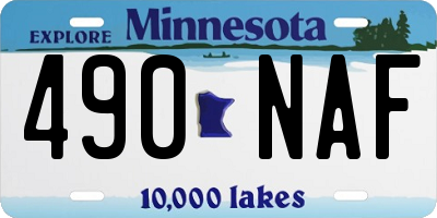 MN license plate 490NAF