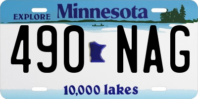 MN license plate 490NAG