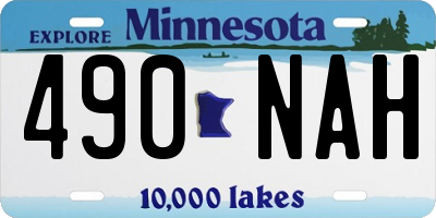 MN license plate 490NAH
