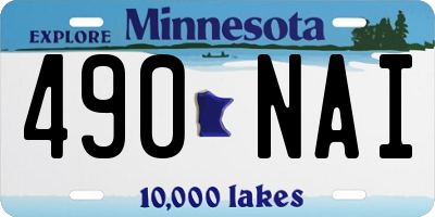 MN license plate 490NAI