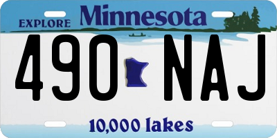 MN license plate 490NAJ