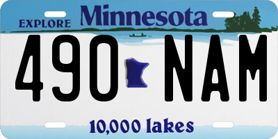 MN license plate 490NAM