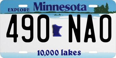 MN license plate 490NAO