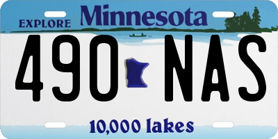 MN license plate 490NAS