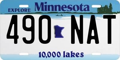 MN license plate 490NAT