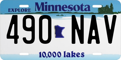 MN license plate 490NAV